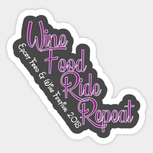 Wine, Food, Ride, Repeat Food and Wine Festival Shirt Sticker